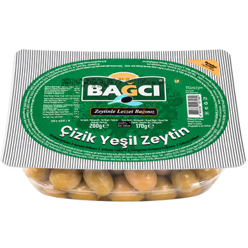 Bagci - Grüne Oliven angeschnitten, Cizik yesil Zeytin 200 g