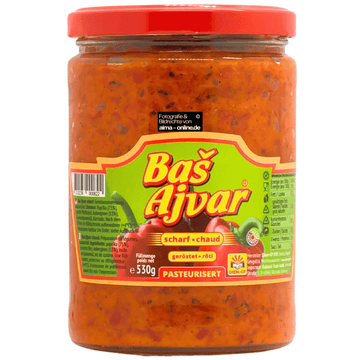 Bas Ajvar - Auberginenpaste, Ajvar in Scharf 530g