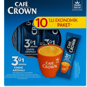 Ülker – Café Crown 3 in 1 mit Haselnussaroma 10×18g