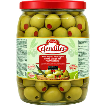 Çiloğlu - Biber Dolgulu  Yeşil Zeytin, Grüne Oliven mit Paprikapaste 400g