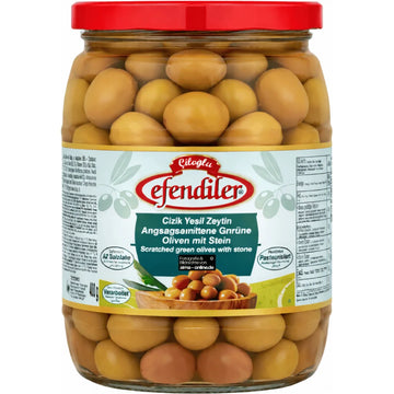 Çiloğlu - Çizik Yeşil Zeytin, Angeschnittene Grüne Oliven mit Stein 400g