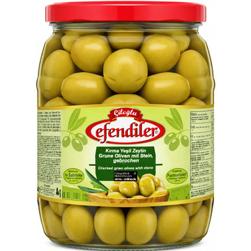 Çiloğlu - Kırma Yeşil Zeytin, Grüne Oliven mit Stein, gebrochen 400g