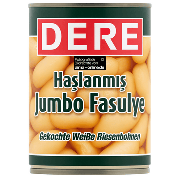 Dere - Gekochte Weiße Bohnen, Haslanmis Jumbo Fasulye 400g