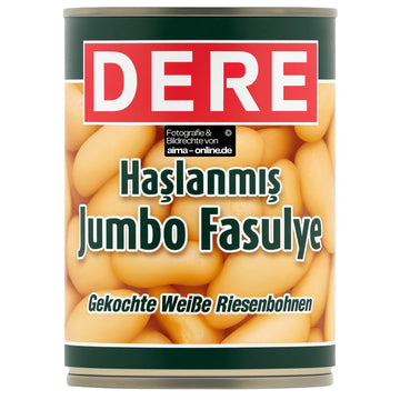Dere - Gekochte Weisse Riesenbohnen, Haslanmis Jumbo Fasulye 800g