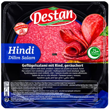 Destan - Geflügelsalami mit Rind, geräuchert / Hindi Dilim Salam 150g
