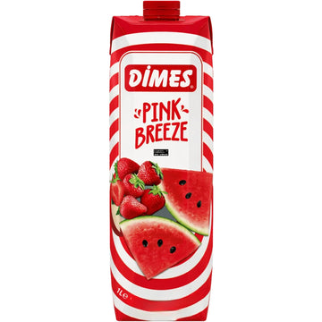 Dimes - Pink Breeze Apfel-Erdbeer-Getränk mit Wassermelonen-Geschmack 1l