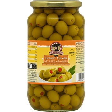 Don Fernando - Grüne Oliven mit Paprikafüllung, Biber Dolgulu Yeşil Zeytin 580g