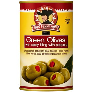 Don Fernando - Yeşil Zeytin, Grüne Oliven mit pikanter Paprikafüllung 150g