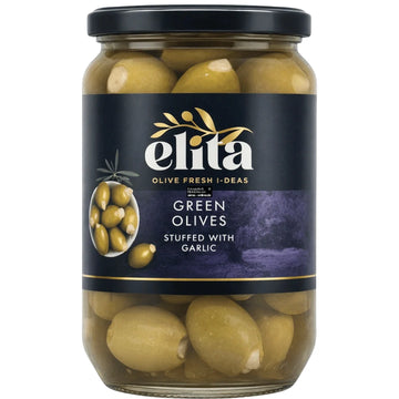 Elite - Sarımsaklı Yeşil Oliven, Grüne Oliven mit Knoblauch 400g