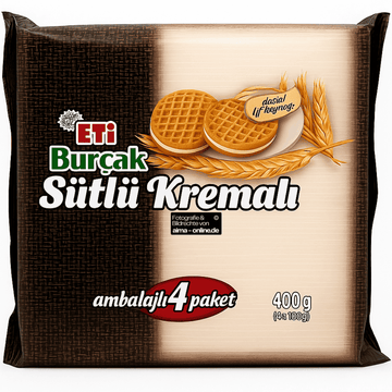 Eti - Burcak Sütlü Kremali, Haferkeks mit Milchcremefüllung 400g