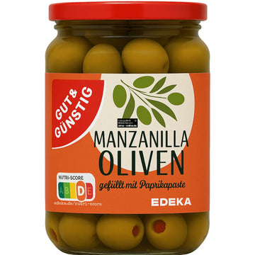 G&G - Yeşil Zeytin, Grüne Oliven gefüllt mit Paprika 200g
