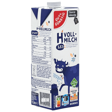 Gut & Günstig H Vollmilch 3,5 % Fett 1l