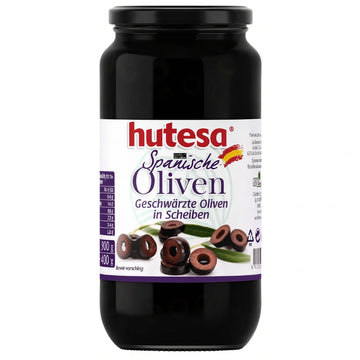 Hutesa - Spanische Oliven Geschwärzte Oliven in Scheiben, Dilimlenmiş Siyah Zeytin 400g