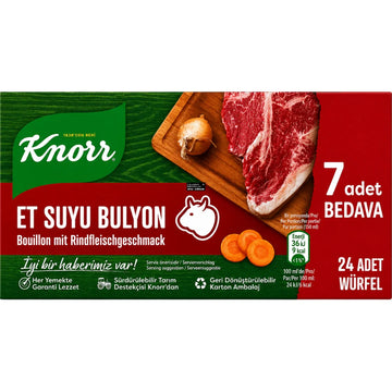Knorr – Rinderbrühe-Würfel, Et Suyu Bulyon 240g (24 Würfel)