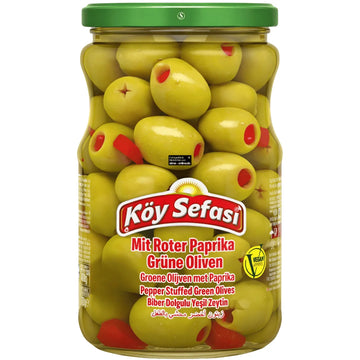 Köy Sefası - Biber Dolgulu Yeşil Zeytin, Mit Roter Paprika Grüne Oliven 400g
