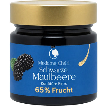 Madame Cheri - Schwarze Maulbeere Konfitüre Extra 65% Frucht 290g