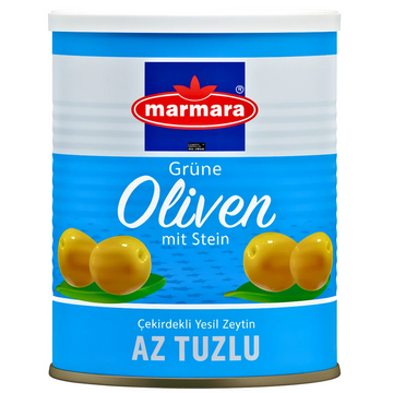 Marmara - Az Tuzlu Yesil Zeytin, Grüne Oliven mit Stein 400g