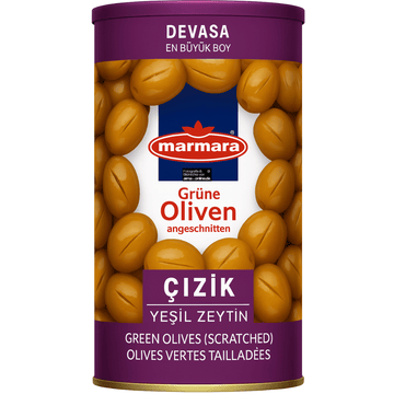 Marmara - Grüne Oliven angeschnitten, Çizik Devasa En Büyük Boy Yeşil Zeytin 800g