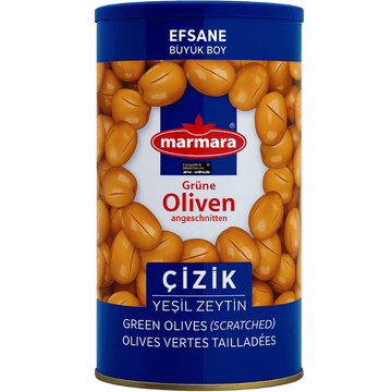 Marmara - Cizik Yesil Zeytin Efsane Buyuk Boy, Grüne Oliven angeschnitten 750g