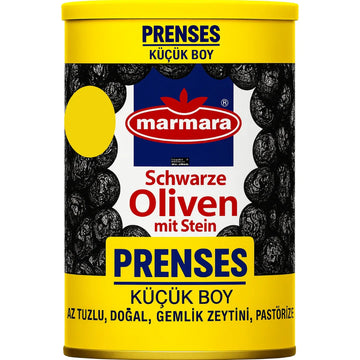 Marmara - Prenses Siyah Zeytin, Schwarze Oliven mit Stein 400g