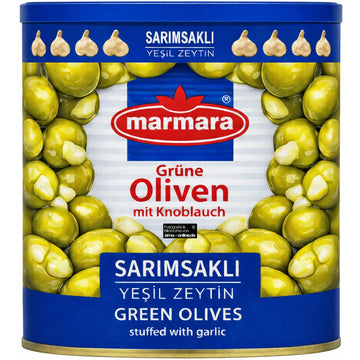 Marmara - Sarımsaklı Yeşil Zeytin, Grüne Oliven mit Knoblauch 400g