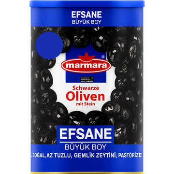 Marmara - Schwarze Oliven mit Stein, Siyah Zeytin Efsane Büyük Boy 1300g