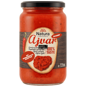 Natura- Auberginenpaste, Ajvar in Scharf 680g