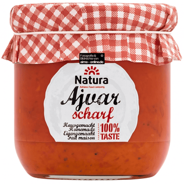 Natura - Auberginenpaste, Ajvar in Scharf 340g