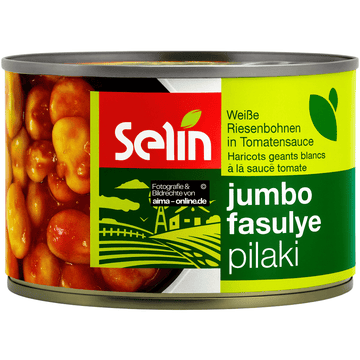 Selin - Weiße Riesenbohnen in Tomatensauce, Jumbo Fasulye Pilaki 400g
