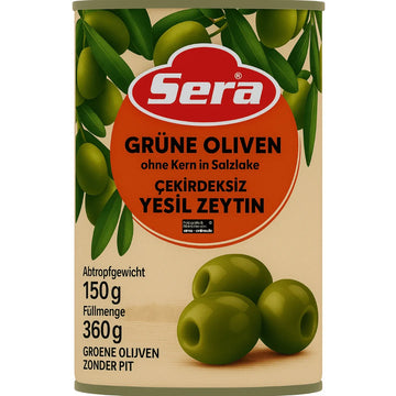 Sera - Yeşil Zeytin, Grüne Oliven ohne Kern in Salzlake 150g