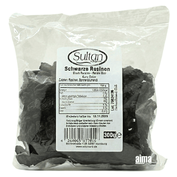 Sultan - Schwarze Rosinen 300g