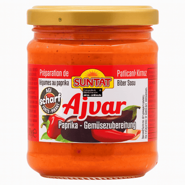Suntat - Paprika- & Auberginenpaste, Ajvar in Scharf 190g