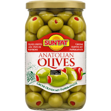 Suntat - Anatolian Yeşil Zeytin, Anatolian Grüne Oliven mit Paprikapaste 500g
