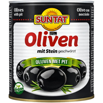 Suntat – Çekirdekli Siyah Zeytin, Geschwärzte schwarze Oliven mit Stein 400g