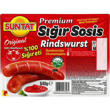 Suntat - Premium Rindswurst, Sığır Sosis 640g
