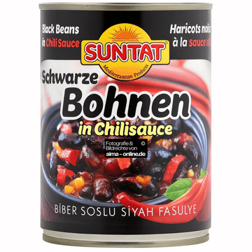 Suntat - Schwarze Bohnen in Chili Sauce, Biber Soslu Siyah Fasulye 400g