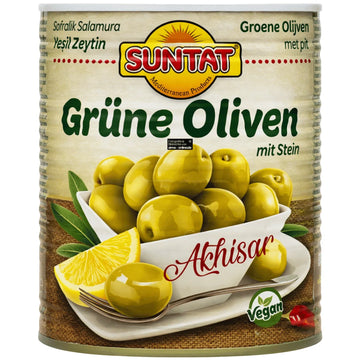 Suntat – Sofralık Yeşil Zeytin, Grüne Oliven mit Stein 400g