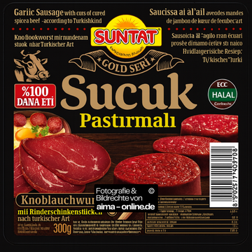 Suntat Pastirmali Sucuk (Knoblauchwurst mit Rinderschinkenstückchen) 300g