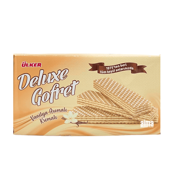 Ülker Deluxe Gofret Vanilya, Waffel mit Vanille 220g