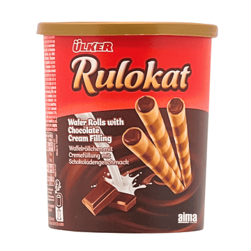 Ülker Rulokat Waffel Rolls Chocolate, Waffelröllchen mit cremiger Schokoladenfüllung 170g