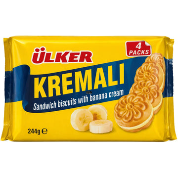 Ülker - Cremiger Sandwich Keks mit Bananenfüllung, Kremali Sandvic Bisküvi Muz Aromali 488g