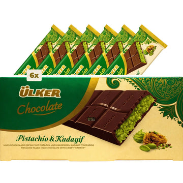 Ülker - Milchschokolade mit Pistazien & Kadayif 93g (6er Pack)