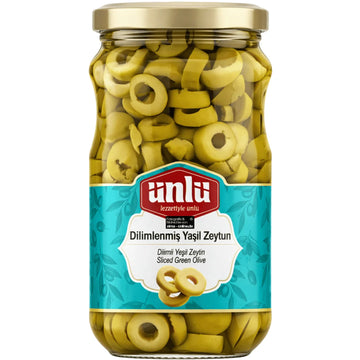 Ünlü - Dilimlenmiş Yeşil Zeytin, Geschnittene grüne Oliven 350g