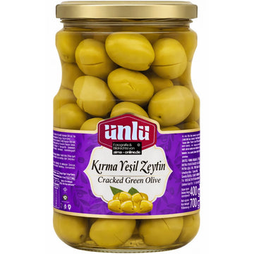 Ünlü - Kırma Yeşil Zeytin, Grüne Oliven 400g