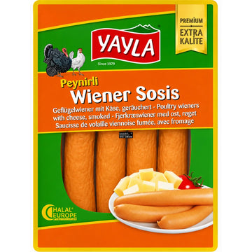Yayla - Geräucherte Geflügelwiener mit Käse, Peynirli Wiener Sosis 400g