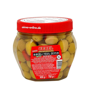 Cebel Biberli Yesil Zeytin XL 450g