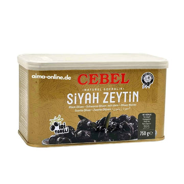 Cebel Siyah Zeytin - Schwarze Oliven mit Stein 750g
