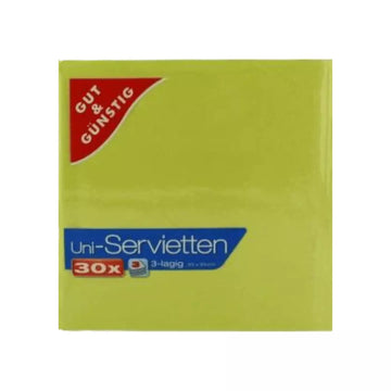Gut & Günstig Uni-Servietten Grün 30Stück