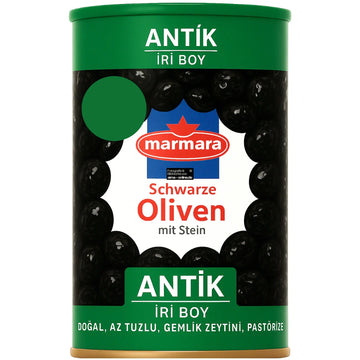 Marmara - Schwarze Oliven mit Stein, Siyah Zeytin Antik Iri Boy 800g