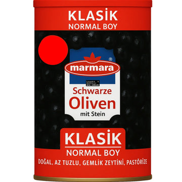 Marmara - Schwarze Oliven mit Stein, Siyah Zeytin Klasik 800g